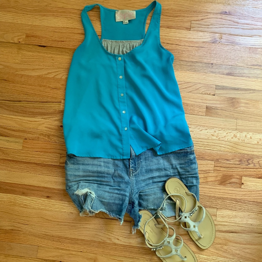 Silk Button Down Tank